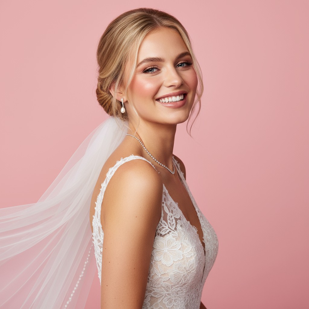 Updo With Veil Underneath Ideas